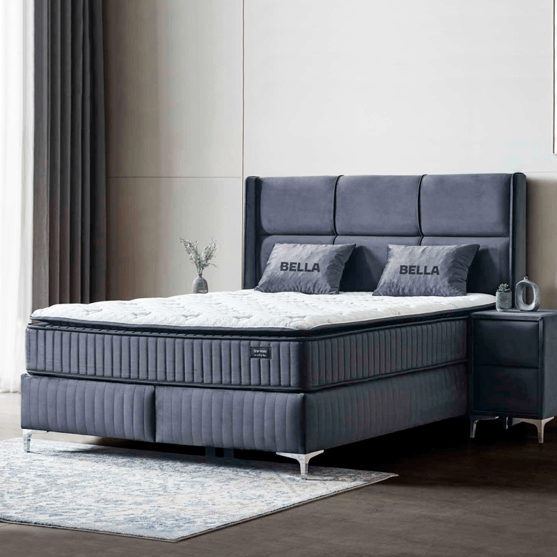 Тапицирана спалня с матрак BELLA 180 x 200 – графит 29
