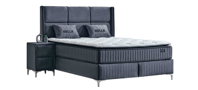 Тапицирана спалня с матрак BELLA 180 x 200 – графит 29