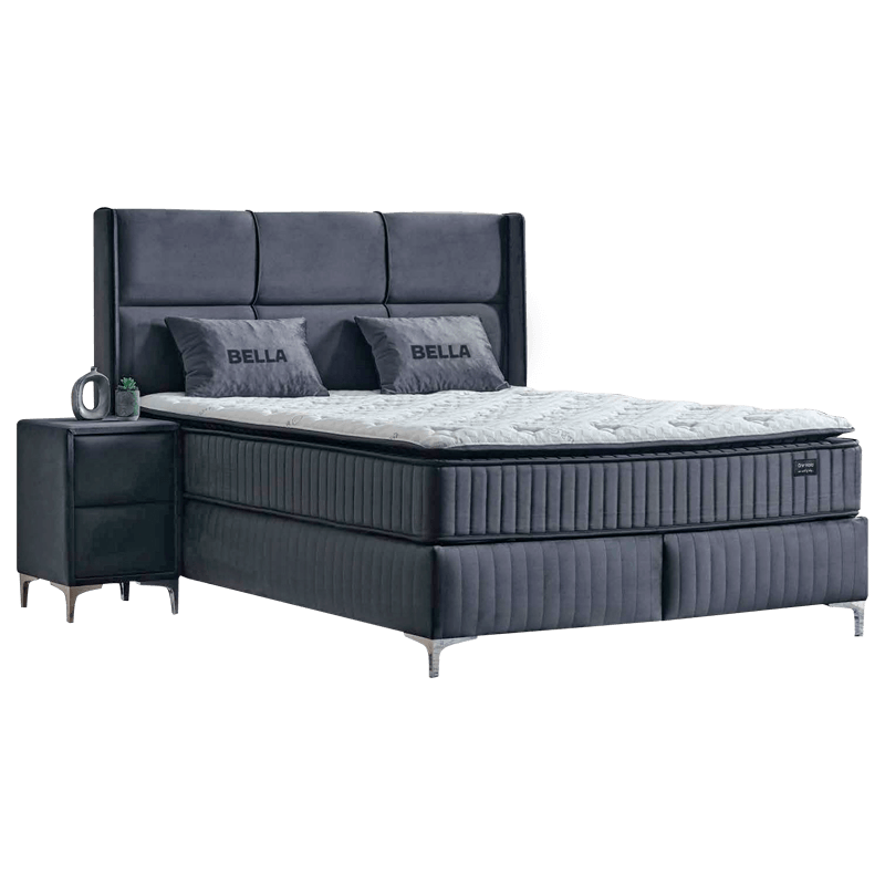 Тапицирана спалня с матрак BELLA 180 x 200 – графит 29