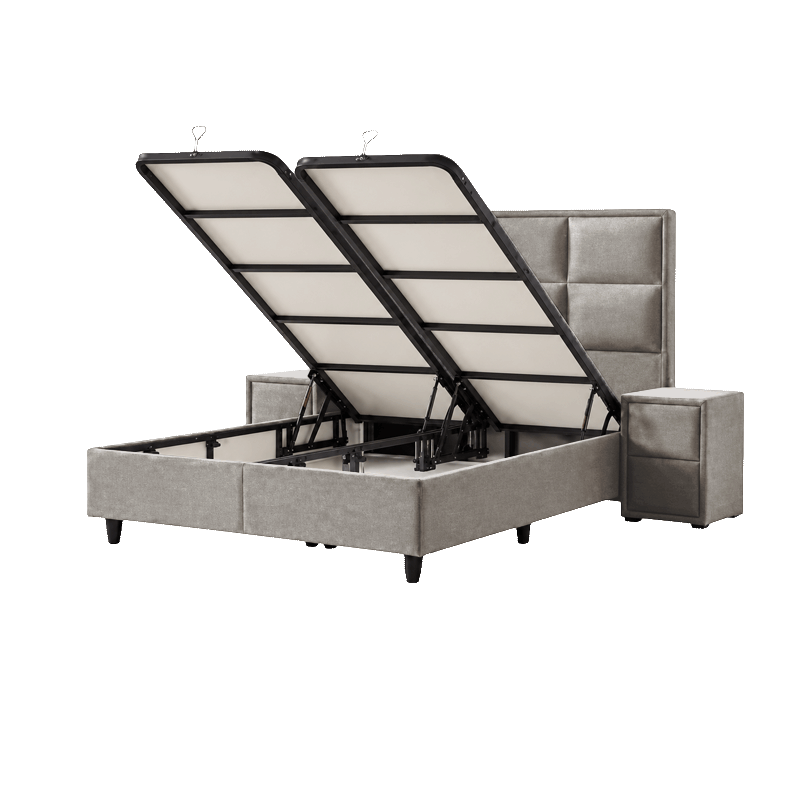 Тапицирана спалня с матрак CARIA 160 x 200 – перла SY