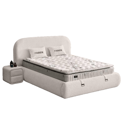 Тапицирана спалня с матрак FABER 160 х 200 - перла SY
