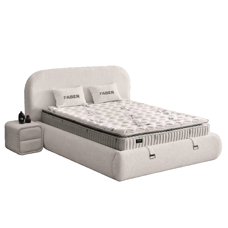 Тапицирана спалня с матрак FABER 160 х 200 – перла SY