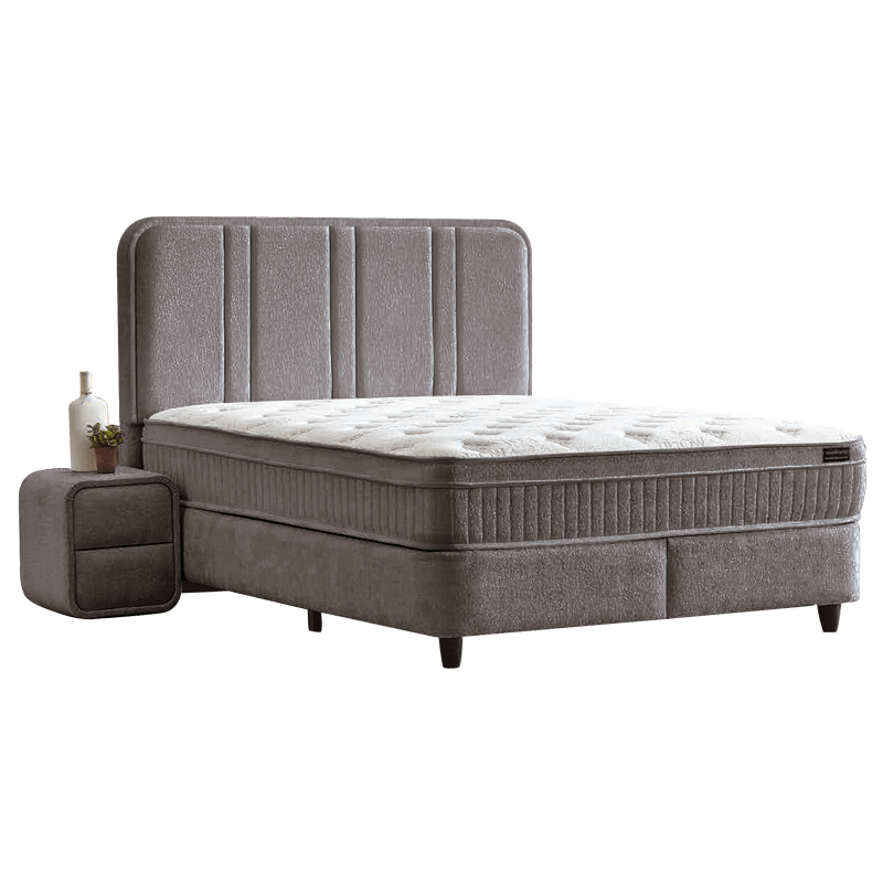 Тапицирана спалня с матрак HUGO 140 x 200 – сив 29