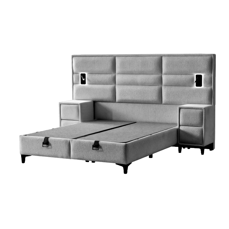 Тапицирана спалня с матрак MATHILDA 160 x 200 – сребро 25