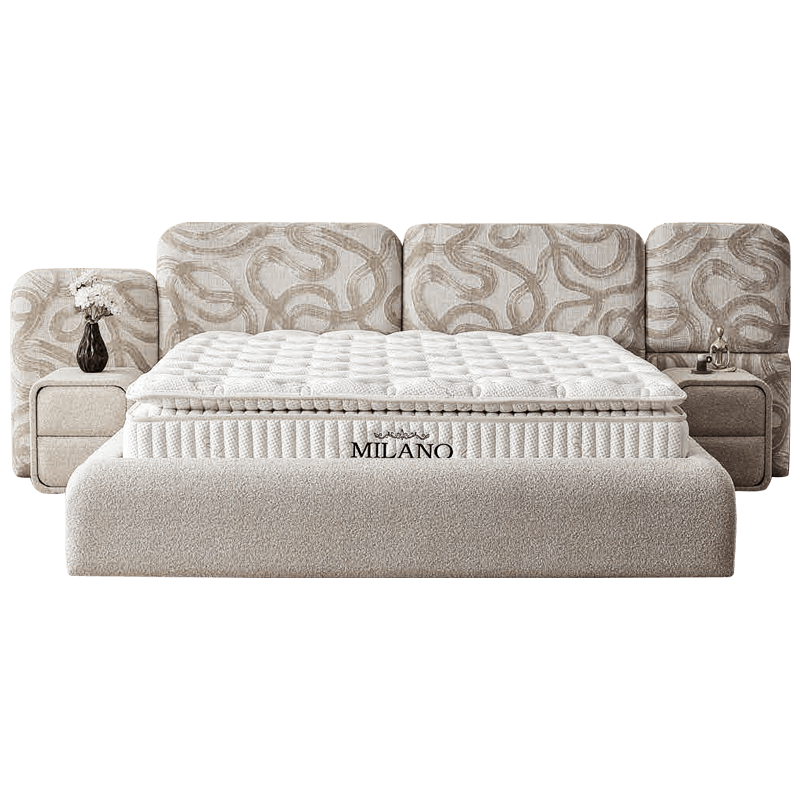 Тапицирана спалня с матрак  MILANO 160 x 200 – сив A