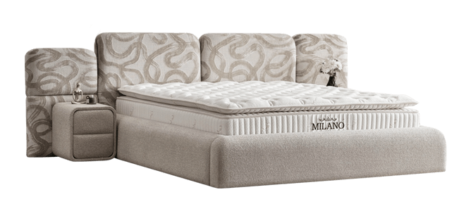 Тапицирана спалня с матрак  MILANO 160 x 200 – сив A