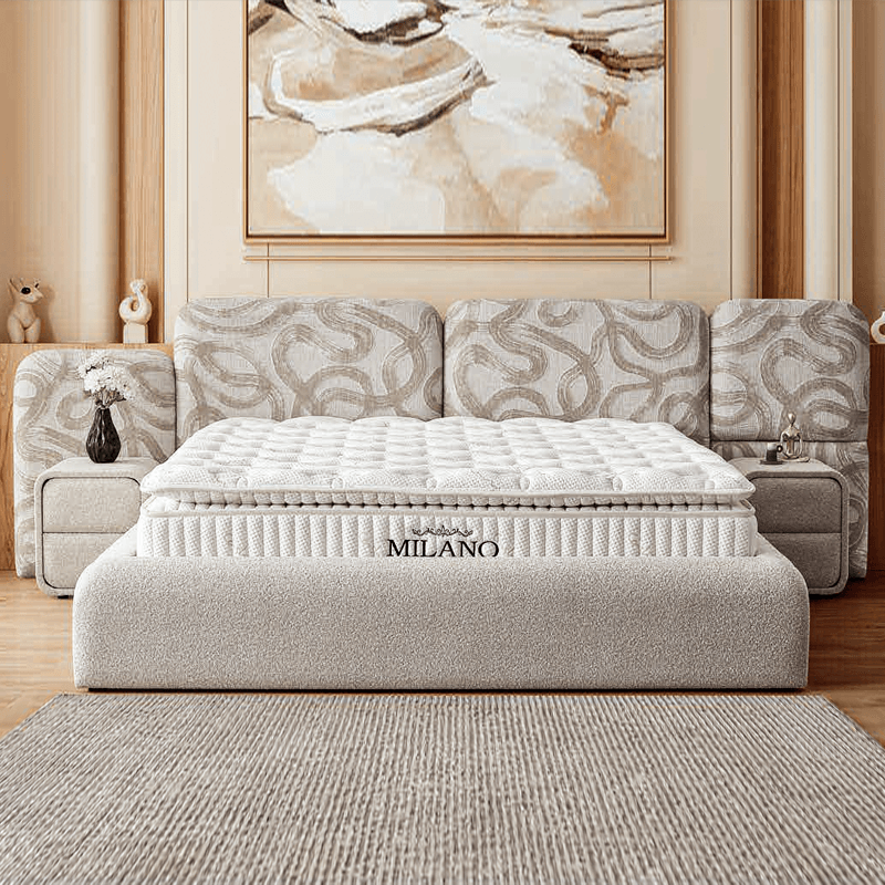 Тапицирана спалня с матрак  MILANO 180 x 200 – сив А