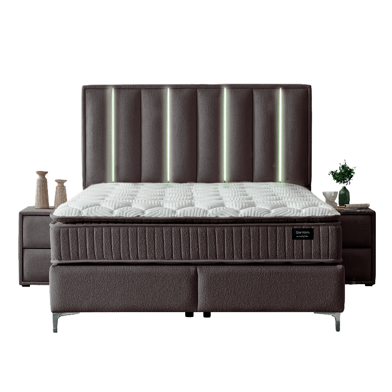 Тапицирана спалня с матрак MINI MOONLIGHT 140 х 200 – тъмнокафяв 680