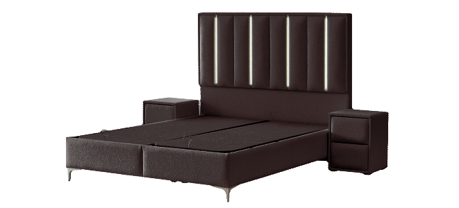 Тапицирана спалня с матрак MINI MOONLIGHT 140 х 200 – тъмнокафяв 680