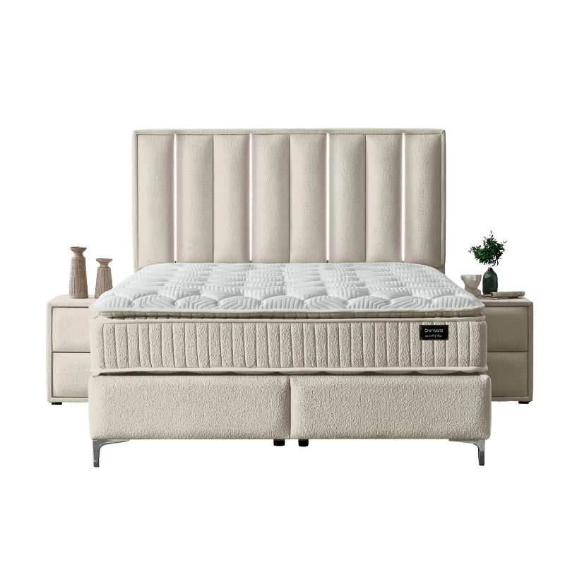 Тапицирана спалня с матрак MINI MOONLIGHT 180 х 200 – бежов 02