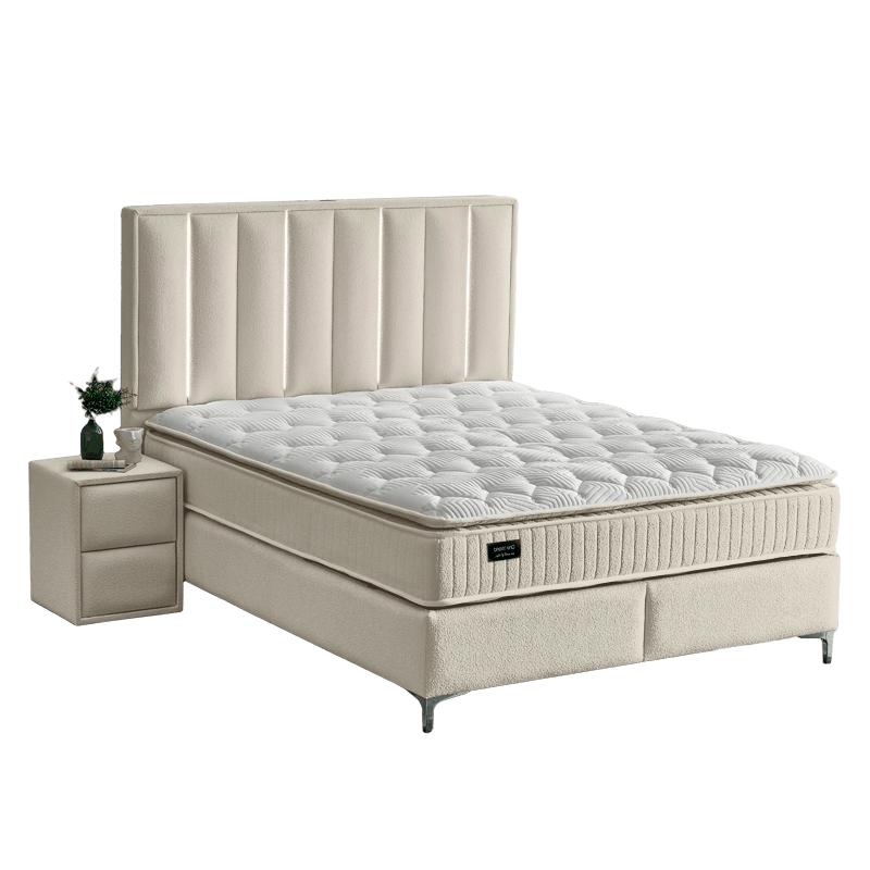 Тапицирана спалня с матрак MINI MOONLIGHT 180 х 200 – бежов 02