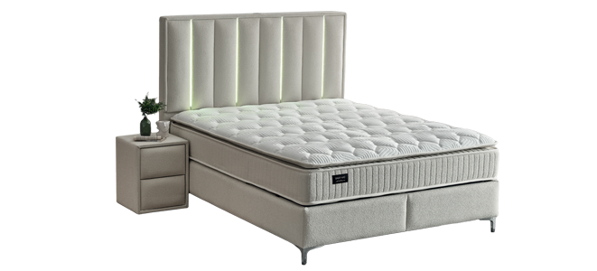 Тапицирана спалня с матрак MINI MOONLIGHT 180 х 200 – крем 01