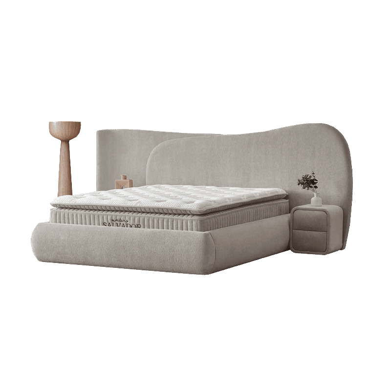 Тапицирана спалня с матрак SALVADOR 160 х 200 – перла SY