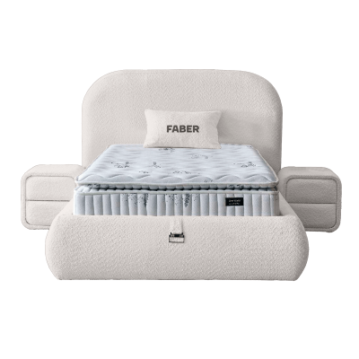 Тапицирано легло с матрак FABER 90 х 200 - перла SY