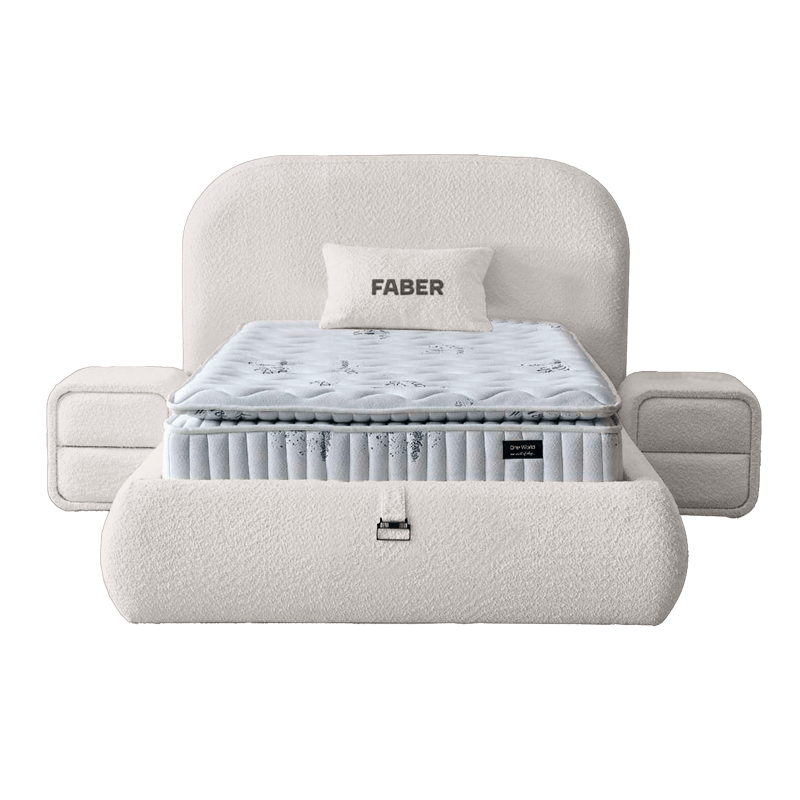 Тапицирано легло с матрак FABER 90 х 200 – перла SY