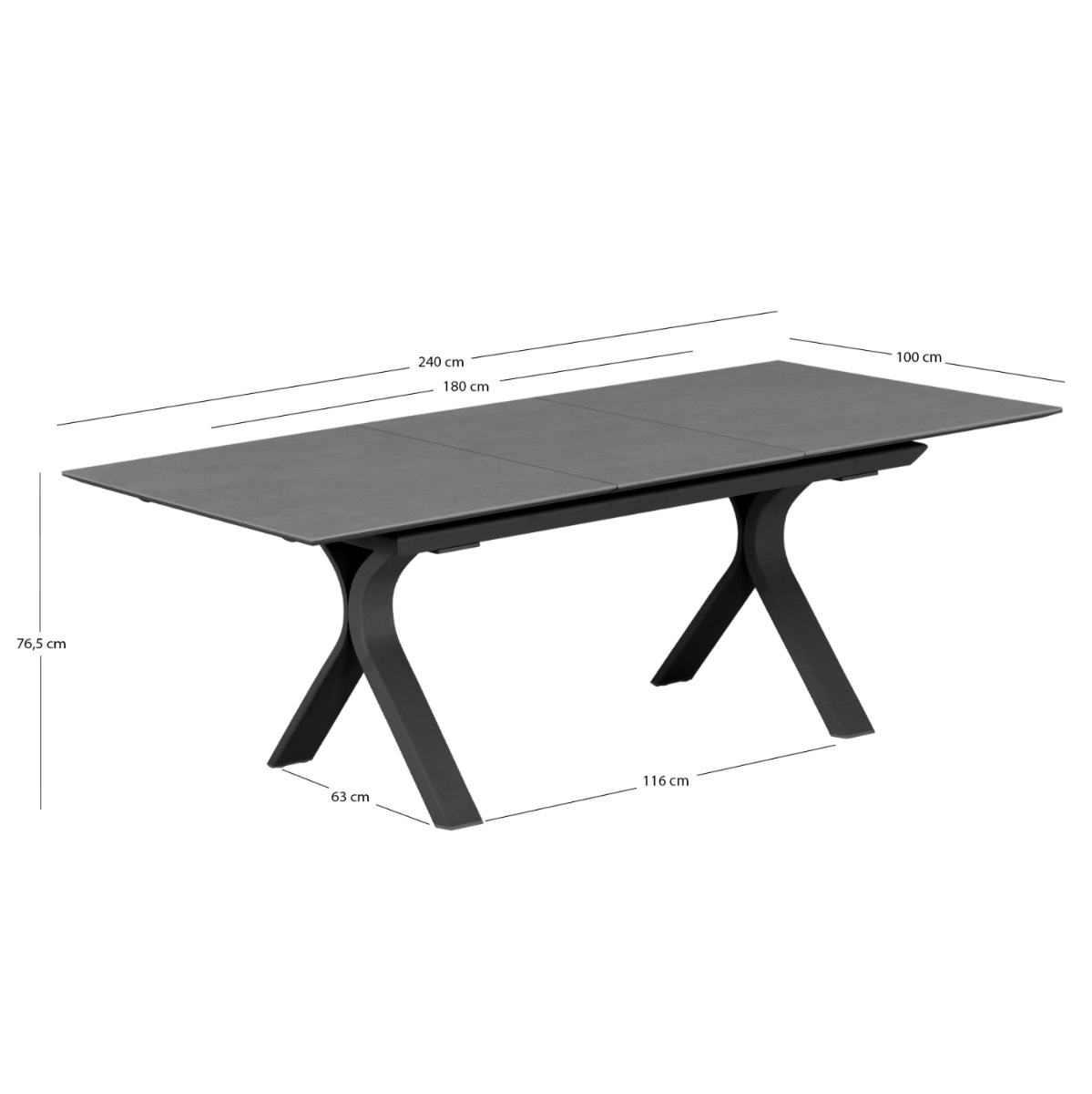 Маса S – цвят антрацит-черен мрамор