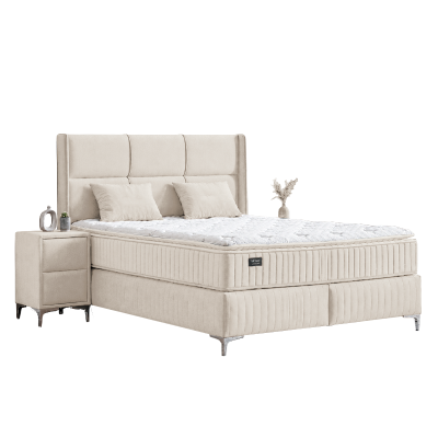 Тапицирана спалня с матрак BELLA 180 x 200 - бежов 02