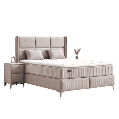Тапицирана спалня с матрак BELLA 180 x 200 - крем 03