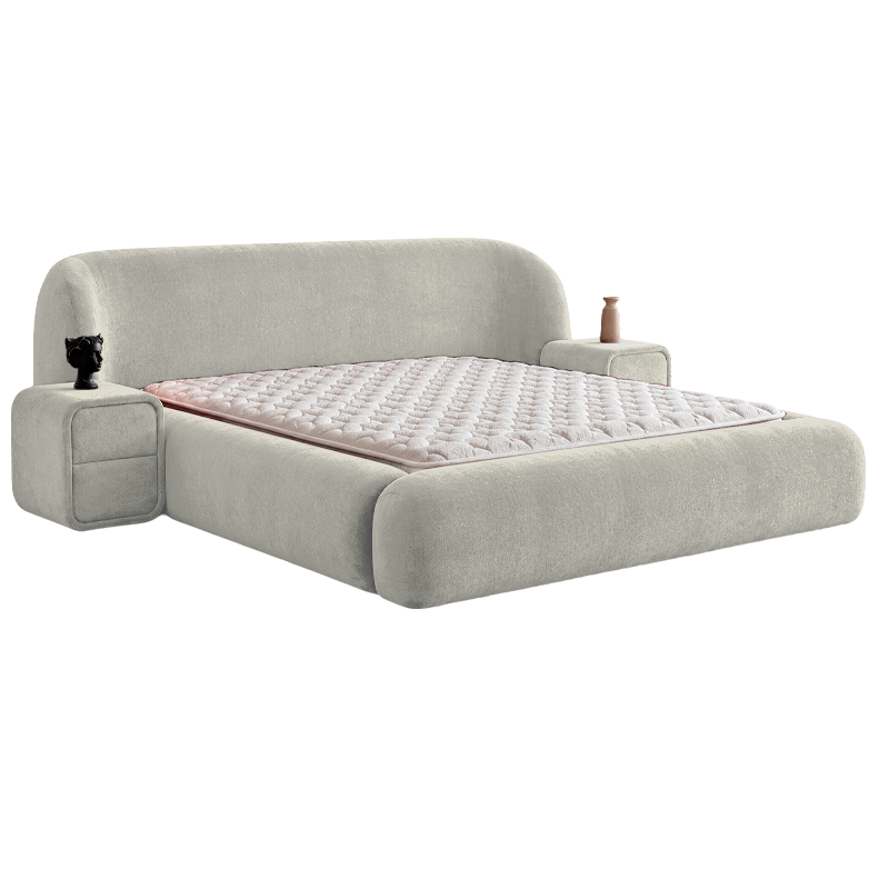 Тапицирана спалня с матрак BOHEM 160 х 200 – бежов 07