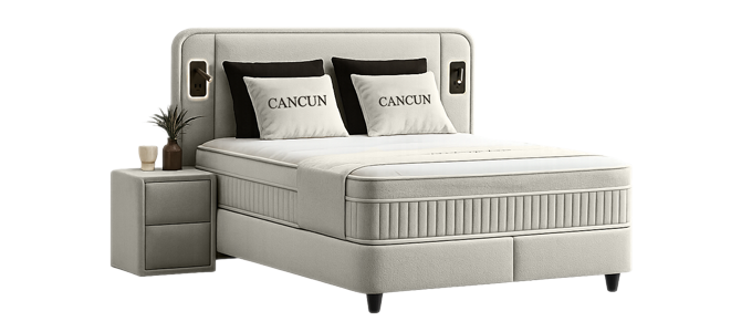 Тапицирана спалня с матрак CANCUN 140 X 200 – лате 06
