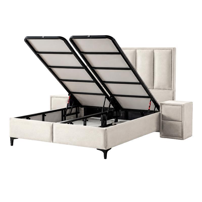 Тапицирана спалня с матрак HERMES 160 x 200 – слонова кост AN