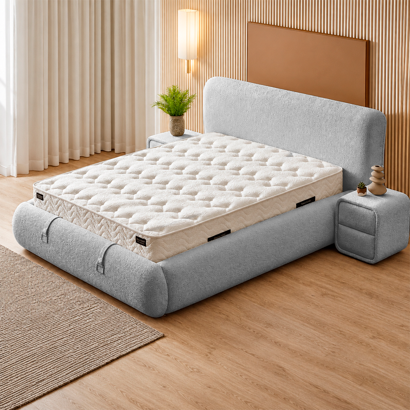 Тапицирана спалня с матрак RODOS PRO 160 х 200 – сив 18
