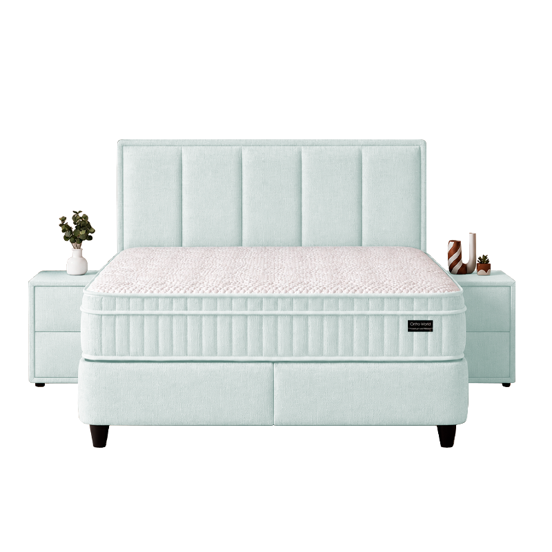 Тапицирана спалня с матрак ROYCE 160 х 200 – светлозелен 03