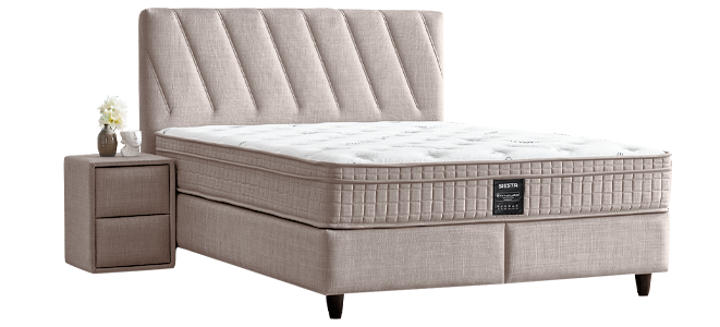 Тапицирана спалня с матрак SIESTA 160 x 200 – крем 03
