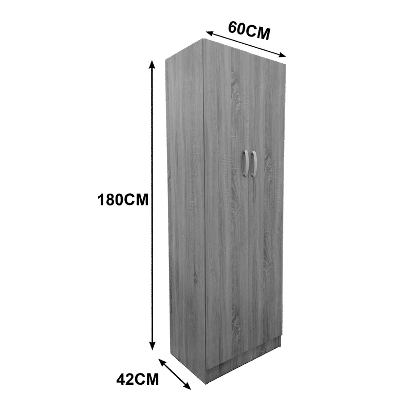 Гардероб 60x42x180 см бял цвят