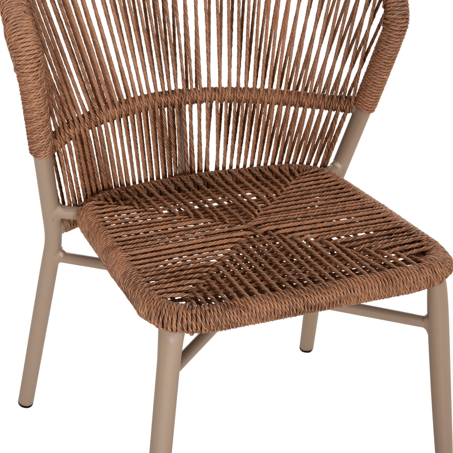 Стол алуминий капучино-ратан натурал